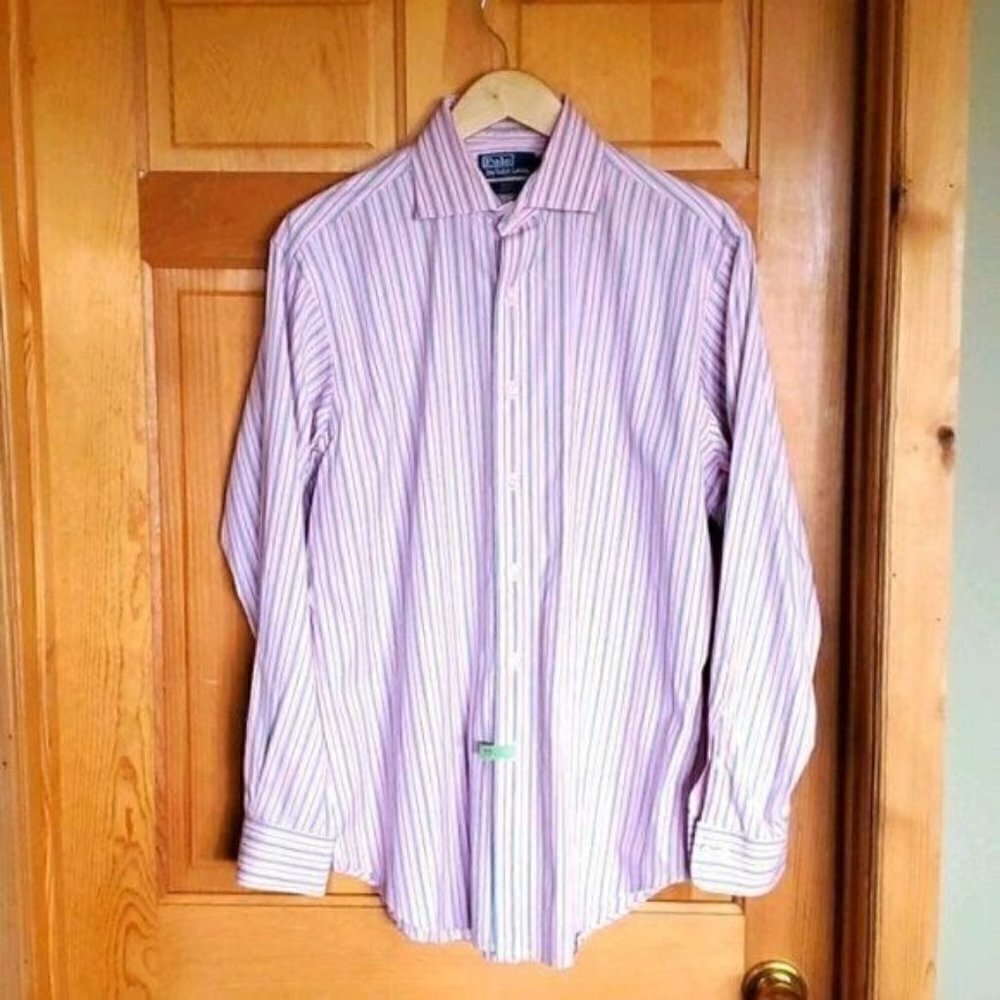 Polo by Ralph Lauren Regent Classic Fit LS Striped Button Down Neck 16 Shirt